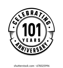 101 years anniversary logo template. Vector and illustration.