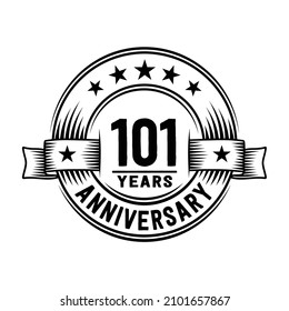 101 years logo design template. 101st anniversary vector and illustration.