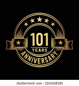 101 years logo design template. 101st anniversary vector and illustration.