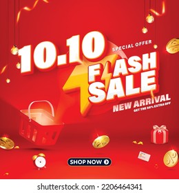 10.10 Flash Sale Banner Template Design für Web oder Social Media.