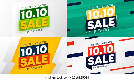 10.10 Day sale flyer and web banner background illustration