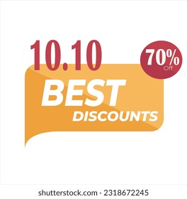 10.10 event best discount 70 percent editable text style effect themed sales promotion