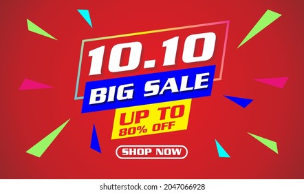 10.10 Global shopping world day Sale on colorful background banner for website or social media 