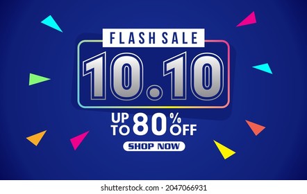 10.10 Global shopping world day Sale on colorful background banner for website or social media 