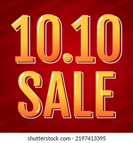 10.10 logo. 10.10 Shopping festival, Speech marketing banner design on red background. Vector illustration.