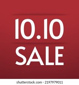 10.10 logo. 10.10 Shopping festival, Speech marketing banner design on red background. Vector illustration.