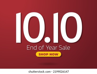 10.10 logo. 10.10 Shopping festival, Speech marketing banner design on red background. Vector illustration.