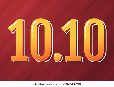 10.10 logo. 10.10 Shopping festival, Speech marketing banner design on red background. Vector illustration.