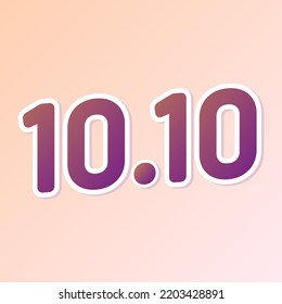 10.10 logo. 10.10 Shopping festival, Speech marketing banner design on red background. Vector illustration.