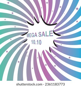 10.10 Online shopping day sale poster or flyer design. Global shopping world day Sale on colorful background. 10.10 Crazy sales online.