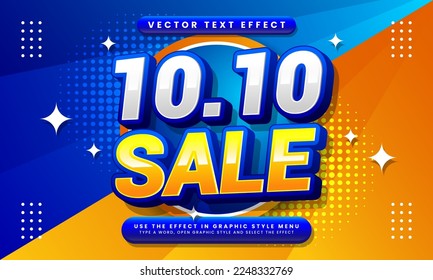 10.10 venta efecto de estilo de texto editable temática promoción de ventas de octubre