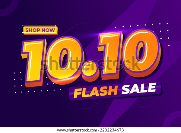 10.10 sale poster or shopping day flyer design.
10.10 Flash sale online
banner.