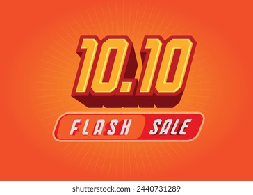 10.10 sales event and promotion, text with 3D effect.