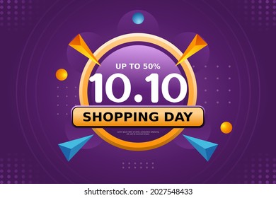 10.10 shopping day banner template