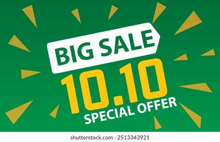10.10 Shopping day big sale banner background for business retail promotion vector for banner, poster, social media. Vector illustration, EPS 10