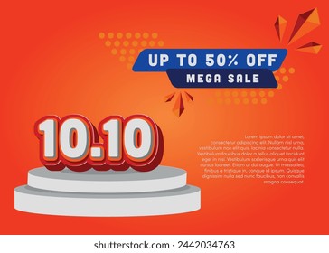 10.10 Shopping day deals social media template with text effect