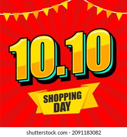 10.10 día de compras expresión arte pop estilo de comic