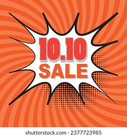 10.10 Shopping Day Mega Sale Banner Template design special offer discount, Shopping banner template, Abstract Geometric Web Header template design for Sale and discount labels. Sale promotion poster.