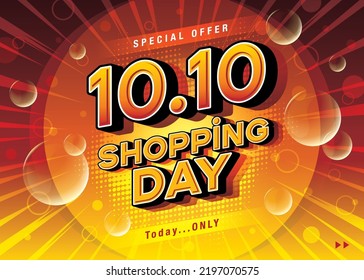 10.10 Shopping Day Sale Banner Template design special offer discount, Shopping banner template, Abstract Shopping day Web Header template design for Sale and discount labels. promotion poster.