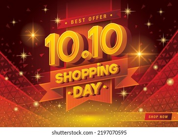 10.10 Shopping Day Sale Banner Template Design Sonderangebot Rabatt, Shopping Banner Vorlage, Abstrakte Shopping-Tag Web Header Template Design für Verkauf und Rabatt-Etiketten. Werbeplakat.