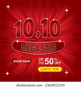 10.10 Shopping Day Sale Banner Template Design Sonderangebot Rabatt, Shopping Banner Vorlage, Abstrakte Shopping-Tag Web Header Template Design für Verkauf und Rabatt-Etiketten.