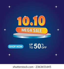 10.10 Shopping Day Sale Banner Template design special offer discount, Shopping banner template, Abstract Shopping day Web Header template design for Sale and discount labels.