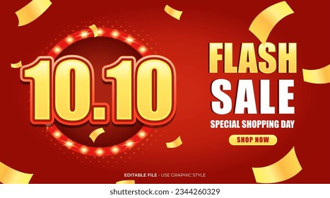 1010 shopping day text effect festival flyer