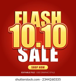 1010 shopping day text effect festival flyer
