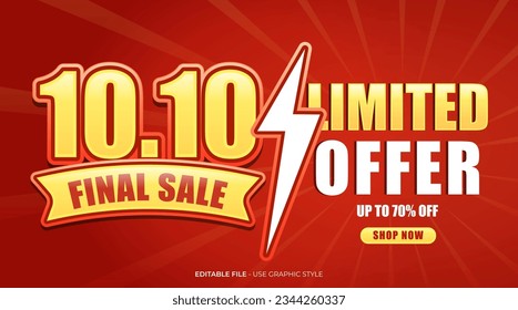 1010 shopping day text effect festival flyer