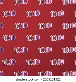 10.10 sign pattern. 10.10 Shopping festival, Speech marketing banner design on red background. Vector illustration.