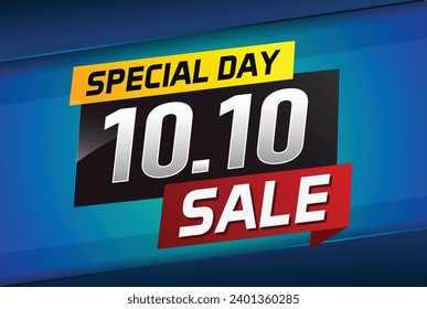 10.10 Special day sale word concept vector illustration with ribbon and 3d style for use landing page, template, ui, web, mobile app, poster, banner, flyer, background, gift card, coupon