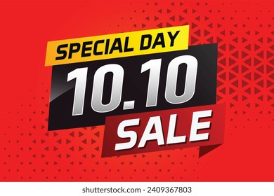 10.10 Special day sale word concept vector illustration with ribbon and 3d style for use landing page, template, ui, web, mobile app, poster, banner, 