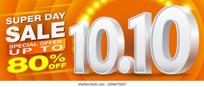 10.10 Super day sale Banner design Big promotion to support the nine month sale of products online. Ads for the web, Social media and online shopping.