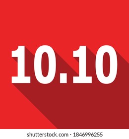 10.10 White numbers on a red background, promotion date 10 month 10