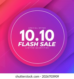 10.10.Flash sale promotion offer banner.Vector Illustration EPS10