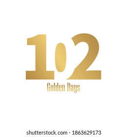 102 lettertype vector logo design, 102 golden days svg