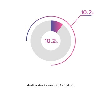 10.2 Percentage circle diagrams Infographics vector, circle diagram business illustration, Designing the 10.2% Segment in the Pie Chart.