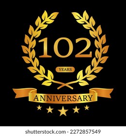 102 th Anniversary logo template illustration. suitable for you svg