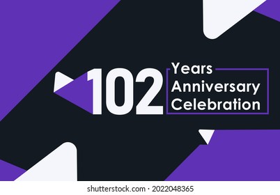 102 years anniversary celebration modern banner template design