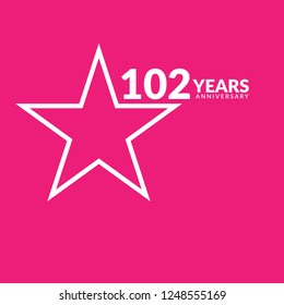 102 years anniversary celebration simple logo svg
