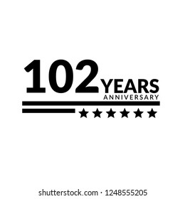 102 years anniversary celebration simple logo svg