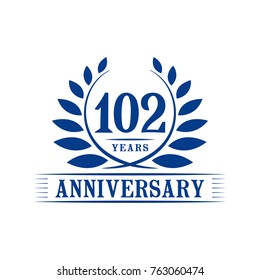 102 years anniversary logo template.