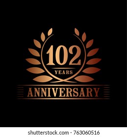 102 years anniversary logo template. svg
