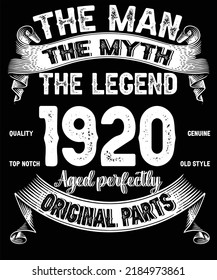 102nd Birthday Vintage Legends Born In 1920 102 Years Old Retro Birthday Ideas svg