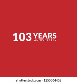103 years anniversary celebration simple logo