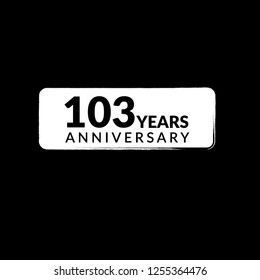 103 years anniversary celebration simple logo