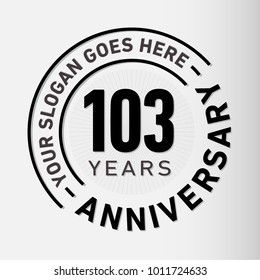 103 years anniversary logo template. Vector and illustration.