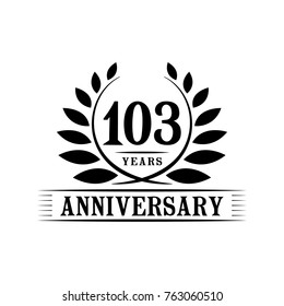 103 years anniversary logo template.