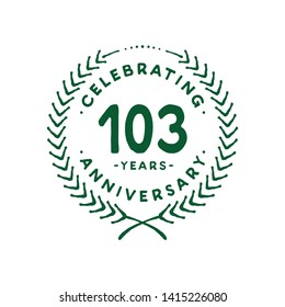 103 years design template. 103rd vector and illustration.