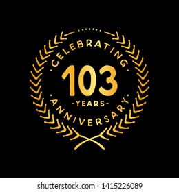103 years design template. 103rd vector and illustration.